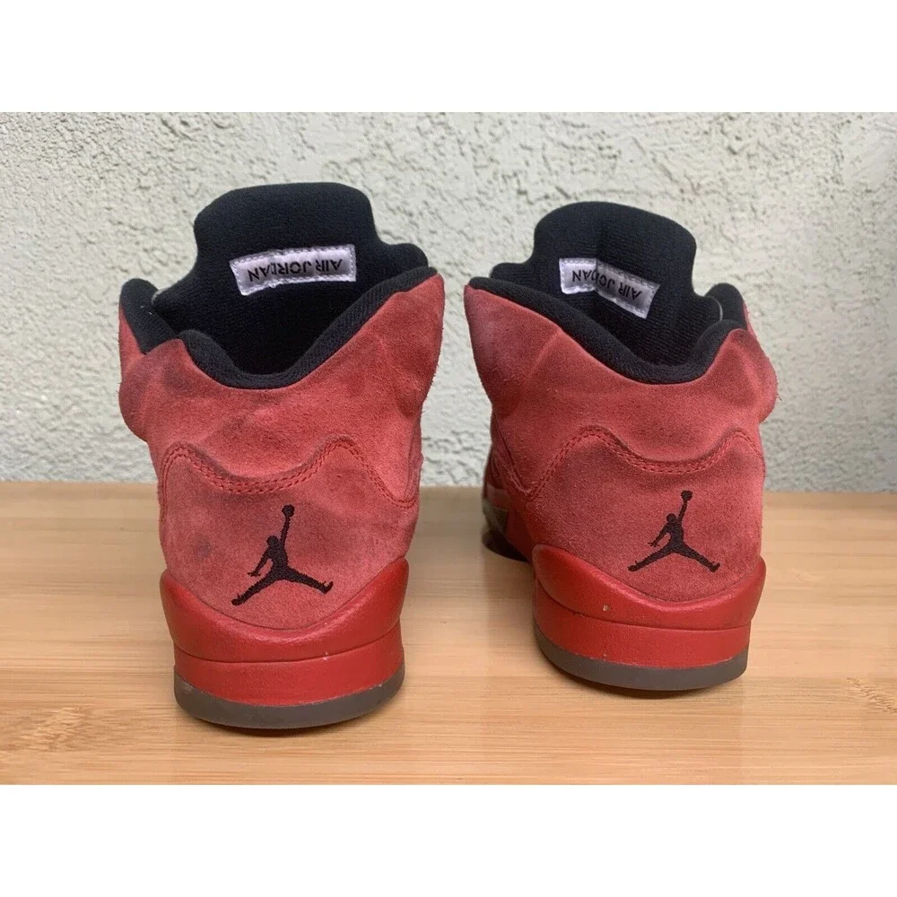 Nike Air Jordan V‎ 5 Red Suede 2017 Retro BG GS 440888-602 sz 6.5Y